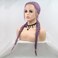 Xiweiya 2 Braids Wig Purple Braided Wig Synthetic Lace Front Wig with Baby Hair Heat Resistant Fiber Middle Part for Women Cosplay Makeup 24 Inches