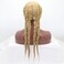 xiweiya Long 26inch 4x Twist Golden Blonde Braid Wig 360 Swiss Lace Front Box Braiding, 100% Hand-made Copper Braideing with Baby Hair Lace Front Wig Blonde Braids Wigs for Women Drag Queen Makeup