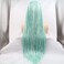 Xiweiya Long Blue Green to White Micro Braided Wig Synthetic Lace Front Braid Wigs Free Part Wig Long Soft Wig Hair Replacement Wig for Women, Drag Queen Makeup 24 inch