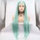 Xiweiya Long Blue Green to White Micro Braided Wig Synthetic Lace Front Braid Wigs Free Part Wig Long Soft Wig Hair Replacement Wig for Women, Drag Queen Makeup 24 inch