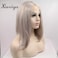 Xiweiya short bob hair Silver Platinum Blonde Lace Front Lace Wigs Synthetic Ash Blonde Straight Heat Resistant Fiber Wigs Middle Parting Short Grey Wig 14 inch