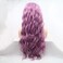 xiweiya Long Curly Lace Front Purple Wig Lavender Light Purple Lace Wig Middle Part Heat Resistant Fiber Glueless Natural Looking Soft Wig High Density Wig for Women