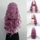 xiweiya Long Curly Lace Front Purple Wig Lavender Light Purple Lace Wig Middle Part Heat Resistant Fiber Glueless Natural Looking Soft Wig High Density Wig for Women