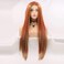 Xiweiya Wig Long Red Brown Wig with Blonde Synthetic Lace Front Wig Hightlight Long Soft Wig Silky Straight Hair Replacement Wig for Women, Drag Queen Makeup 24 inch