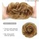Vinzar Hair Bun Hairpieces Extensions Curly Wavy Synthetic Hair Fibers Elastic Scrunchie Updo Hair Wig Scrunchies for Women and Girls (Light Golden Brown)