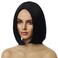 MAGQOO Black Wig for Women Black Bob Wig Short Black Wig Straight Black Wigs Middle Part Synthetic Heat Resistant Cosplay Costume Party Wigs (Black)