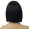 MAGQOO Black Wig for Women Black Bob Wig Short Black Wig Straight Black Wigs Middle Part Synthetic Heat Resistant Cosplay Costume Party Wigs (Black)