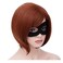 MAGQOO Dark Orange Wig Side Part 12 Inches Short Straight Bob Wig Reddish Brown Hair Wigs Women Girls Synthetic Halloween Costume Cosplay Wig with Wig Cap