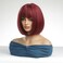 MAGQOO Burgundy Dark Wine Red Wig with Bangs 12 Inches Burgundy Bob Wig Short Straight Dark Red Hair Wigs Burgundy Wig for Women Synthetic Heat Resistant