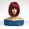 MAGQOO Burgundy Dark Wine Red Wig with Bangs 12 Inches Burgundy Bob Wig Short Straight Dark Red Hair Wigs Burgundy Wig for Women Synthetic Heat Resistant