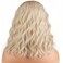 MAGQOO Blonde Wig for Women Girls Short Curly Wavy Blonde Wigs Blonde Bob Wig Side Part Synthetic Heat Resistant Cosplay Costume Wigs