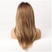 MAGQOO Ombre Brown Wigs Women Long Layered Brown Wig Ombre Brown Layered Wig with Bangs Synthetic Heat Resistant