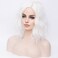 MAGQOO White Wig for Women - Synthetic, Heat Resistant, 14 Inch, Wavy/Curly, Side Part, Bob Style