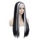 MAGQOO Black White Wig Long Straight Black White Wigs for Women Girls Middle Part Heat Resistant Hight Density Synthetic Wigs (Black White)