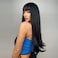 MAGQOO Black Wig with Bang Long Straight Black Wigs for Women Girls Heat Resistant Hight Density Synthetic Wigs (Black)