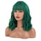 MAGQOO Green Wig Women Girls Emerald Green Bob Wig Short Curly Wavy Green Wig with Bangs St Patrick Halloween Party Wigs Synthetic Heat Resistant