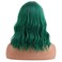 MAGQOO Green Wig Women Girls Emerald Green Bob Wig Short Curly Wavy Green Wig with Bangs St Patrick Halloween Party Wigs Synthetic Heat Resistant