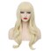 MAGQOO Blonde Wigs for Women Long Curly Wavy Blonde Wig with Bangs Synthetic Heat Resistant Halloween Cosplay Costume Wig