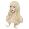 MAGQOO Blonde Wigs for Women Long Curly Wavy Blonde Wig with Bangs Synthetic Heat Resistant Halloween Cosplay Costume Wig
