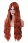 28 Inches Auburn Wigs for Women Long Copper Red Wavy Wig with Bangs Synthetic Natural Ginger Wig for Cosplay,Halloween,Daily Use