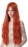 28 Inches Auburn Wigs for Women Long Copper Red Wavy Wig with Bangs Synthetic Natural Ginger Wig for Cosplay,Halloween,Daily Use