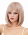 14 Inches Strawberry Blonde Wigs for Women Short Straight Bob Wig with Bangs Synthetic Hair for Daily Use,Cosplay, Halloween