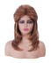 18 Inches Ginger Mullet Wigs for Women or Men Long Wavy Retro Party Shoulder Length Hair Wig for 60s 70s 80s Rocker Cosplay