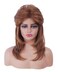 18 Inches Ginger Mullet Wigs for Women or Men Long Wavy Retro Party Shoulder Length Hair Wig for 60s 70s 80s Rocker Cosplay