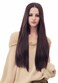 28 Inches Brown Wigs for Women Long Straight Wig with Bangs Synthetic Natural Wig for Cosplay,Halloween,Daily Use