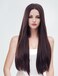 28 Inches Brown Wigs for Women Long Straight Wig with Bangs Synthetic Natural Wig for Cosplay,Halloween,Daily Use