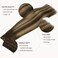 MAXITA Weft Hair Extensions Human Hair Chocolate Brown Mixed Caramel Blonde Balayage 20 Inch Hair Extensions Weft Invisible Double Weft Sew in Hair Extensions 100g Per Bundle