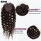 D&Eacute;BUT Synthetic Hair 8 Bundles with Simple Closure Water Wave High Temperature Fiber Wavy Hair Weave 9PCS 20 Inches 240G Brown