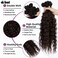 D&Eacute;BUT Synthetic Hair 8 Bundles with Simple Closure Water Wave High Temperature Fiber Wavy Hair Weave 9PCS 20 Inches 240G Brown