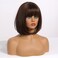 BERON Dark Brown Short Wigs Straight Bob Hair Wig for Women Wigs with Bangs Synthetic Daily Use Wigs Wig Cap Include