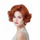 Rugelyss Auburn Short Wavy Wigs with Bangs Vintage Curly Copper Red Hair Wig Synthetic Wigs for Women for Cosplay or Halloween