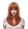 Rugelyss Long Auburn Wig with Bangs Layered Curly Copper Red Wigs for Women Natural Ginger Synthetic Wigs for Daily Use