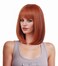 Rugelyss Auburn Short Straight Bob Wig with Bangs 12 Inches Copper Red Ginger Synthetic Hair Wigs for Women and Girl with Wig Cap fits for Halloween and Cosplay Costume Party