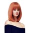 Rugelyss Auburn Short Straight Bob Wig with Bangs 12 Inches Copper Red Ginger Synthetic Hair Wigs for Women and Girl with Wig Cap fits for Halloween and Cosplay Costume Party