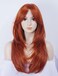 Rugelyss Long Wavy Auburn Red Wigs for Women, Layered Synthetic Copper Ginger Hair Wig with Bangs for Daily or Costume Party