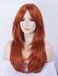 Rugelyss Long Wavy Auburn Red Wigs for Women, Layered Synthetic Copper Ginger Hair Wig with Bangs for Daily or Costume Party