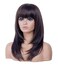 Rugelyss Dark Brown Long Wavy Wig with Bang,Chocolate Layered Synthetic Hair Wigs for Women with Side Parting