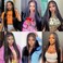 Synthetic Lace Front Wig Straight Hair Glueless Lace Wigs Synthetic Long Natural Wig Heat Resistant Fiber Highlight Pink Wigs for Black Women 40 Inch