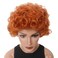 STfantasy Ginger Orange Short Afro Curly Womens Wig with Earing + Necklaces Heat Resistant Fluffy Synthetic Hair Wigs for Womens Ladies Cosplay Daily Costume Anime Halloween Copper Wig