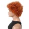 STfantasy Ginger Orange Short Afro Curly Womens Wig with Earing + Necklaces Heat Resistant Fluffy Synthetic Hair Wigs for Womens Ladies Cosplay Daily Costume Anime Halloween Copper Wig