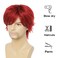 Mens Red Short Wig with Bangs Synthetic Natural Looking Halloween Cosplay Hair Wigs