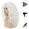 Mens White Long Curly Wig with Bangs Synthetic 70s 80s Rocker Punk Wigs Natural Looking Halloween Cosplay Hair Wig