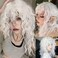 White Curly Long Wig for Women with Bangs Fluffy Synthetic Natural Wavy Halloween Cosplay Hair Wigs