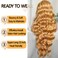 SOKU Strawberry Blonde 13x4 Lace Frontal Wig 32 Inch Body Wave Pre Plucked with Baby Hair Transparent Swiss Heat Friendly Synthetic Honey Blonde Lace Front Wigs for Women Christmas Gift