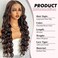 13x6 Lace Frontal Wig 30 Inch Natural Brown Loose Wave Pre Plucked Hairline with Baby Hair Transparent Swiss Lace Glueless Heat Resistant Synthetic Wig
