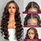 13x6 Lace Frontal Wig 30 Inch Natural Brown Loose Wave Pre Plucked Hairline with Baby Hair Transparent Swiss Lace Glueless Heat Resistant Synthetic Wig